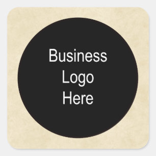 Adesivo Quadrado Traço fino preto do logotipo comercial de pergamin