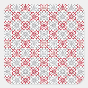 Adesivo Quadrado Tradicional letão Sinal SUN padrão geométrico I