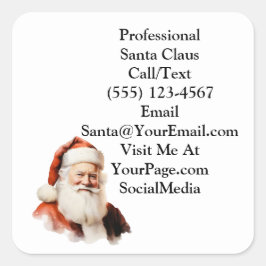 Adesivo Quadrado Traditional Santa Claus Business Card