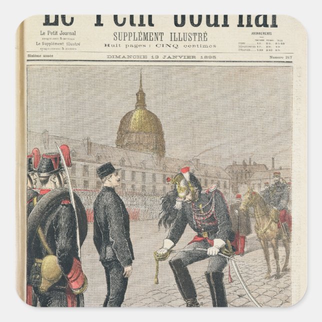 Adesivo Quadrado Traidor A Degradação de Alfred Dreyfus (Frente)