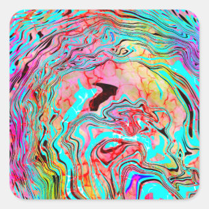 Adesivo Quadrado Tranquilidade Abstrato Fluid Art