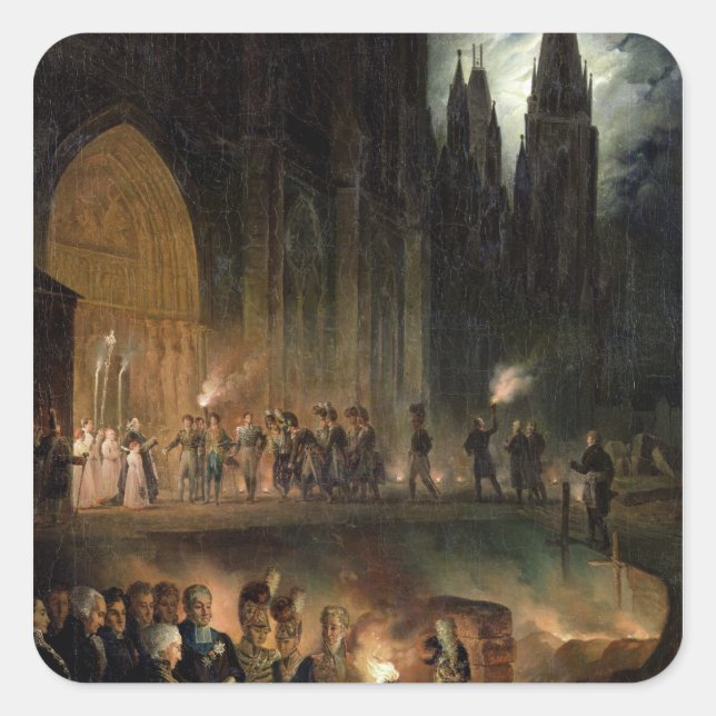 Adesivo Quadrado Transferindo os Ossos da Família Real (Frente)