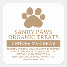 Adesivo Quadrado Tratamento de cães Ingredientes Pequenas empresas