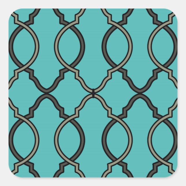 Adesivo Quadrado Trava Geométrica de Padrão (Frente)