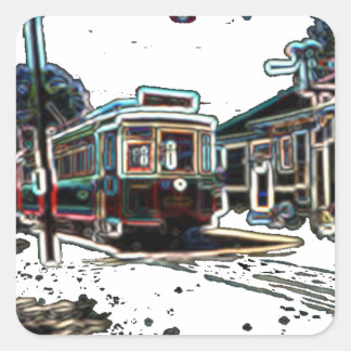Adesivo Quadrado TRC Neon Streetcar no stn Sticker