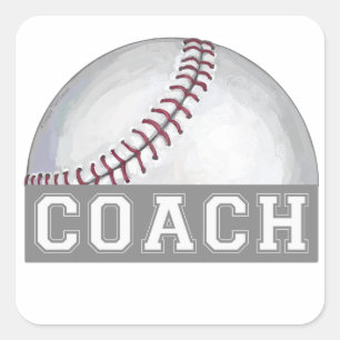 Adesivo Quadrado Treinador de basebol
