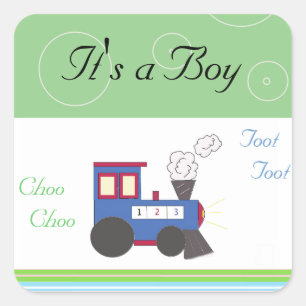Adesivo Quadrado Trem Choo Choo Bebê Menino