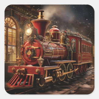 Adesivo Quadrado trem de Natal