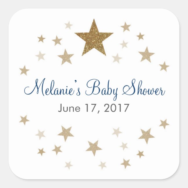 Adesivo Quadrado Tremor de brilho Pequeno Vinhetas de Estrelas (Frente)