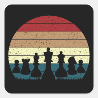 Adesivo Quadrado Trendage Vintage Chess Pieds Sunset