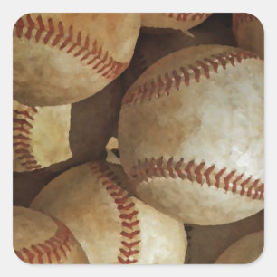 Adesivo Quadrado Trendy Baseball Trabalho de arte