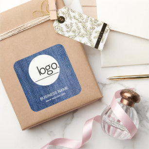 ADESIVO QUADRADO TRENDY FASHION DEMIN BLUE BUSINESS LOGO STICKER