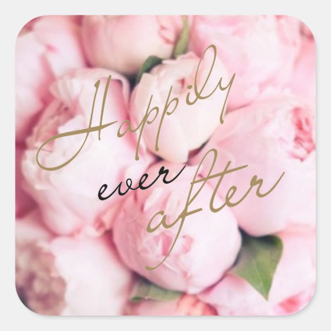 Adesivo Quadrado Trendy Feliz Para Sempre Depois Dos Pinheiros De C (Frente)