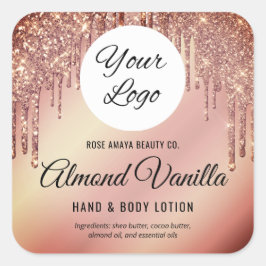 Adesivo Quadrado Trendy Glitter Drives Add Logo Beauty Sticker Labe