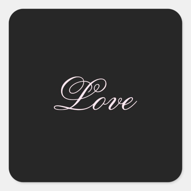 Adesivo Quadrado Trendy Love Calliografia Script Black (Frente)