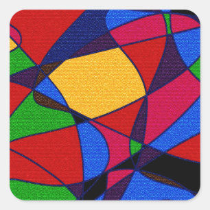 Adesivo Quadrado Trendy Rainbow Abstrato Art acessórios de presente
