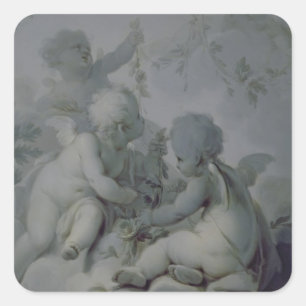 Adesivo Quadrado Três Cupido, c.1775