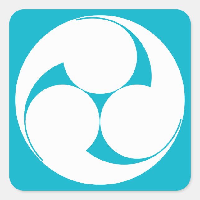 Adesivo Quadrado Três espirais no sentido horário (Sugaki) (Frente)