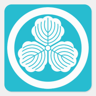 Adesivo Quadrado Três folhas do carvalho no círculo