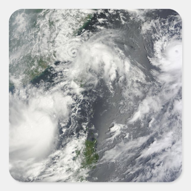 Adesivo Quadrado Três fortes tempestades (Frente)