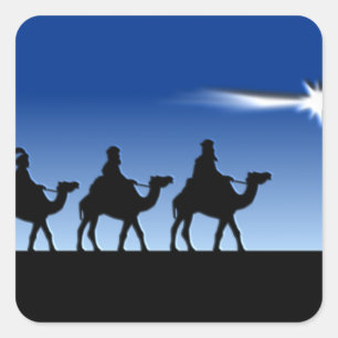 Adesivo Quadrado Três homens sábios - presente dos Magi