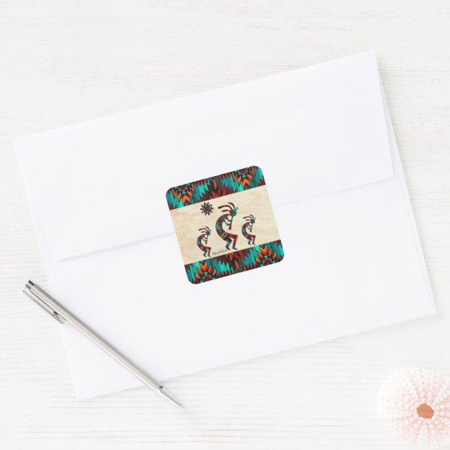 Adesivo Quadrado Três Kkopelli Square Sticker (Envelope)