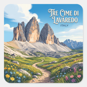 Adesivo Quadrado Três Pontas de Lavaredo Auronzo Itália