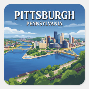 Adesivo Quadrado Três Rios do Monte Washington Pittsburgh
