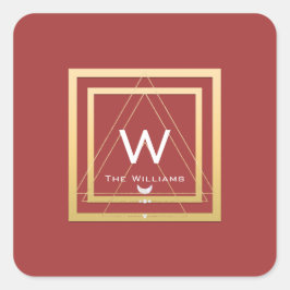 Adesivo Quadrado Triângulo de Geometria do Mínimo do Quadro do Ouro