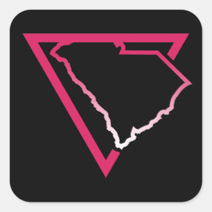 Adesivo Quadrado triângulo rosa da carolina do sul