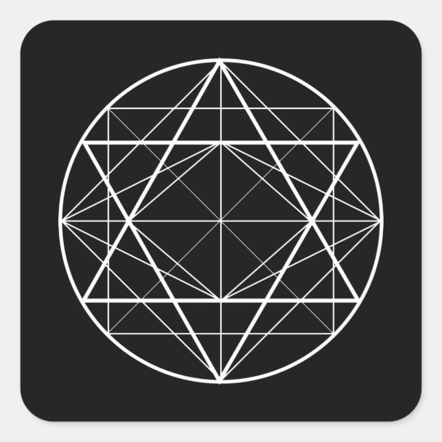 Adesivo Quadrado Triângulos de círculo desenho de geometria sagrada (Frente)