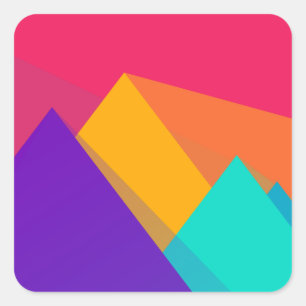 Adesivo Quadrado Triângulos e pirâmides geométricos brilhantemen