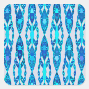 Adesivo Quadrado Tribal Batik - Cinzas Azul e Prata de Sapphire