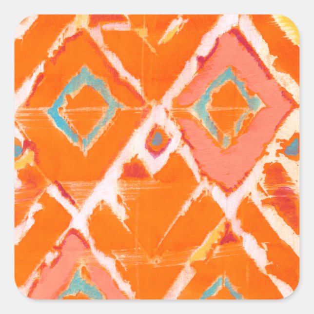 Adesivo Quadrado Tribal Laranja II (Frente)