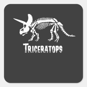 Adesivo Quadrado Triceratops Skeleton Dinossauro Fóssil