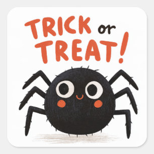 Adesivo Quadrado Trick or Treat! - Aranha
