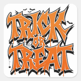 Adesivo Quadrado Trick Or Treat Grafite