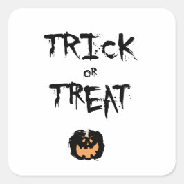 Adesivo Quadrado Trick or treat pumpkin