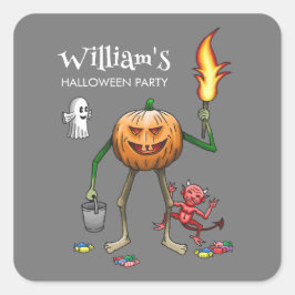 Adesivo Quadrado Trick ou Tratar Abóbora