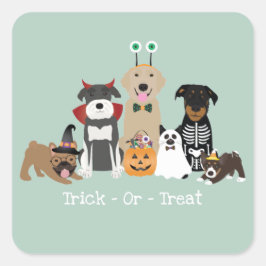 Adesivo Quadrado Trick Ou Trate Figurinos Felizes De Pet De Hallowe