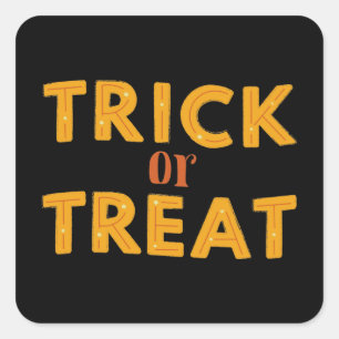 Adesivo Quadrado Trick ou trate Spooky Halloween