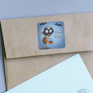 Adesivo Quadrado Trick ou Treine Macacos Mascarados