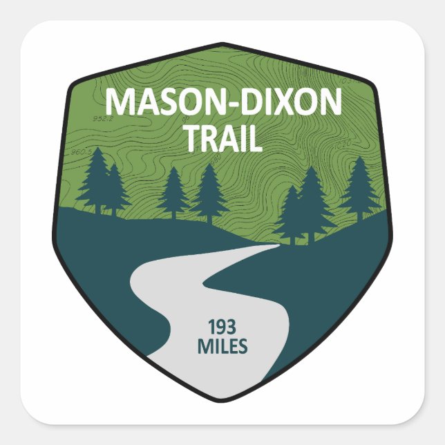 Adesivo Quadrado Trilha Mason-Dixon (Frente)