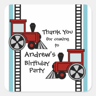 Adesivo Quadrado Trilhas felizes vermelhas