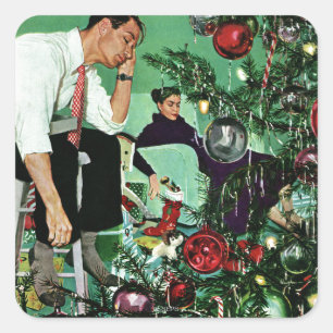 Adesivo Quadrado Trimando a árvore