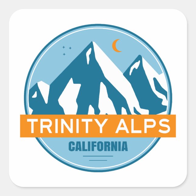 Adesivo Quadrado Trinity Alps California (Frente)