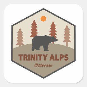 Adesivo Quadrado Trinity Alps Wilderness Califórnia Urso