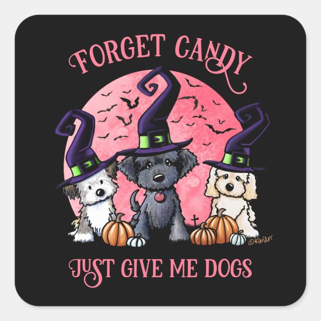 Adesivo Quadrado Trio de Halloween do KiniArt (Frente)