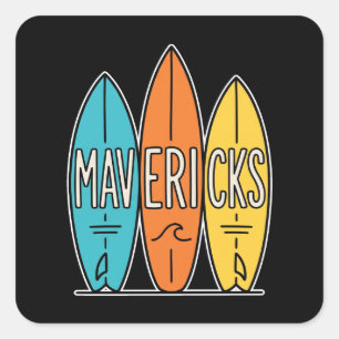 Adesivo Quadrado Trio de Pranchas de Surf Mavericks