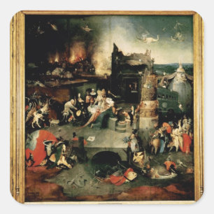 Adesivo Quadrado Triptych: A tentação de St Anthony